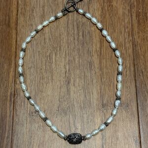 Fresh Water Pearls and handmade Silver beads from Bali Necklace